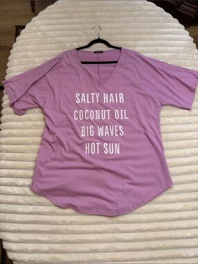 Lavender Oversized V-Neck Tee